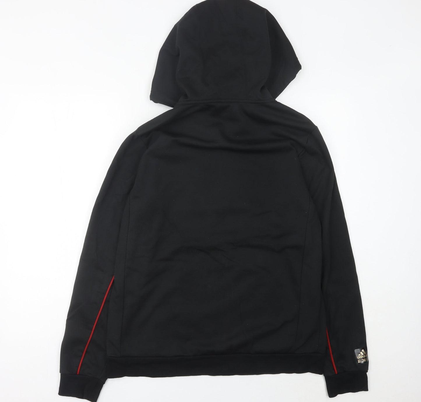 Adidas Men’s Black Full Zip Hoodie L Embroidered Logo Sportswear