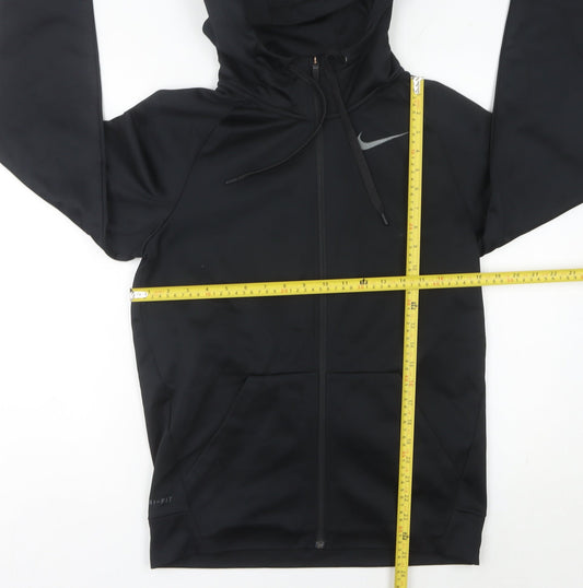 Nike Mens XS Black Full Zip Hoodie Dri-Fit Athletic Sportswear