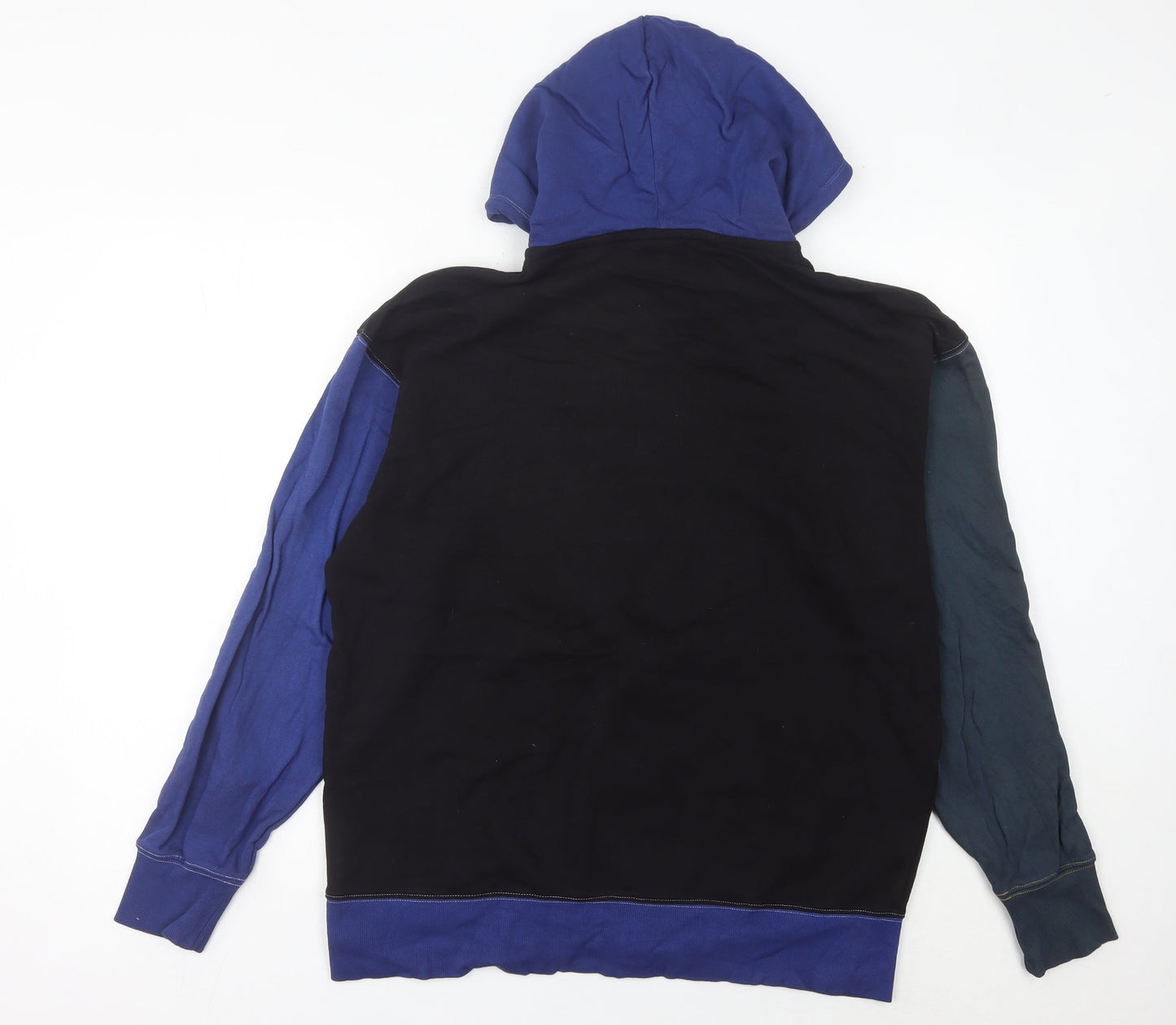 Puma Men's Black Blue Full Zip Hoodie Size L Logo Sportswear