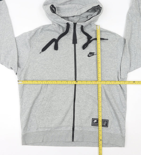 Nike Men's Grey Full Zip Hoodie M Logo Sportswear