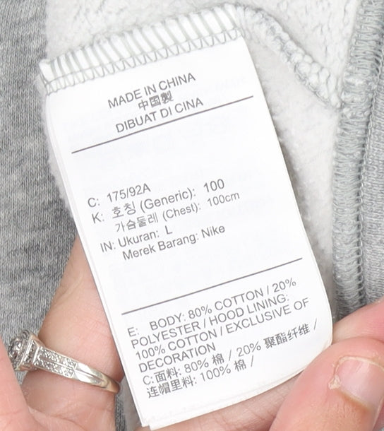 Nike Men's Grey Full Zip Hoodie M Logo Sportswear