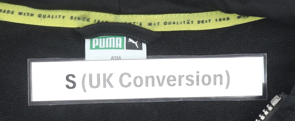 Puma Men’s Black Full Zip Hoodie Size S Graphic Logo Sportswear