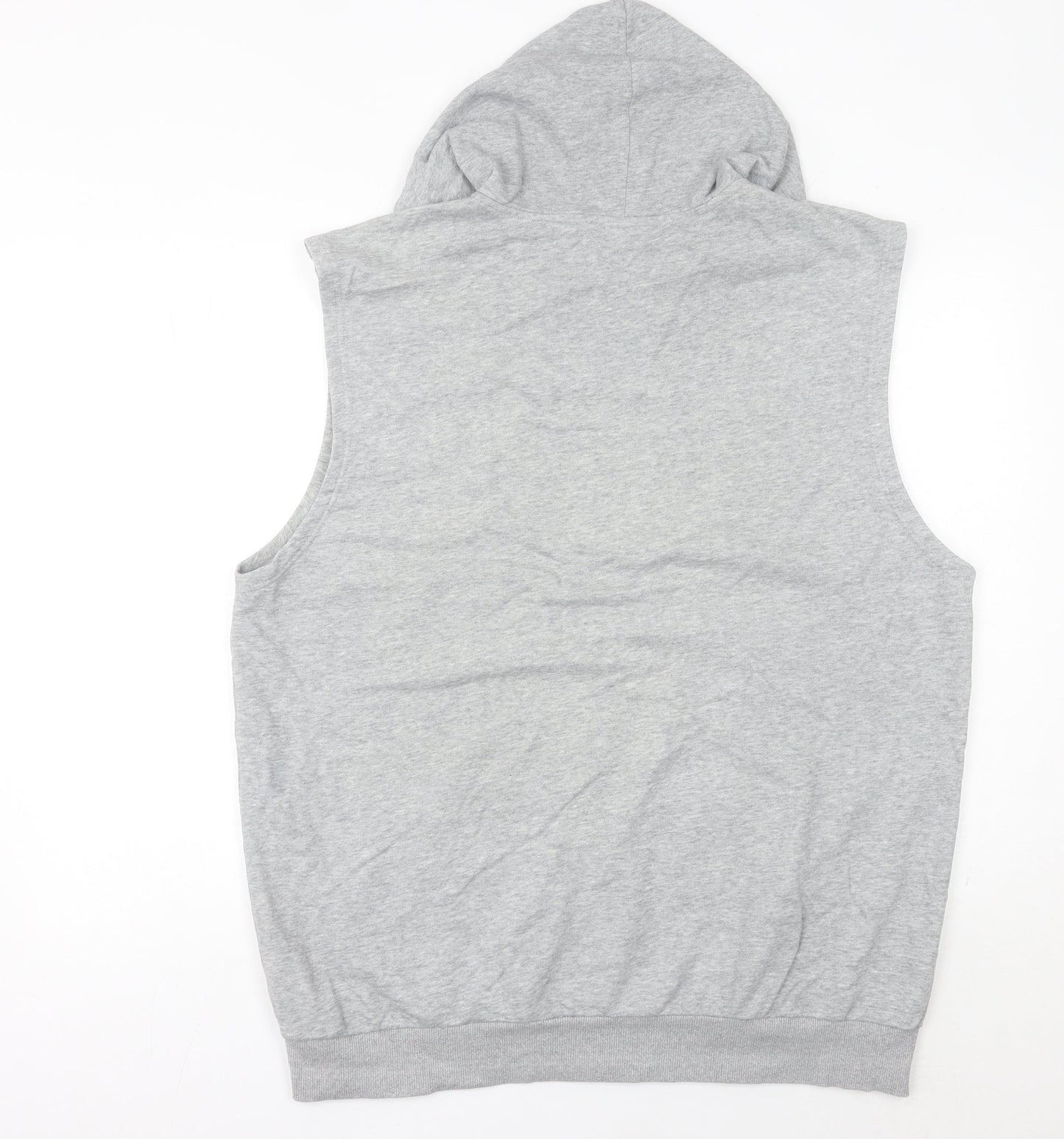 Adidas Mens Grey 2XL Sleeveless Full Zip Hoodie Vest