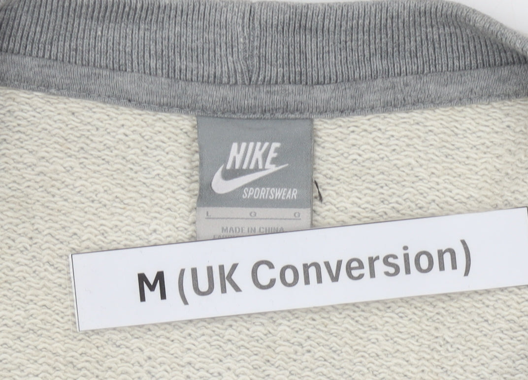 Nike Men's Grey Cotton Cardigan Jumper M Sportswear V-Neck