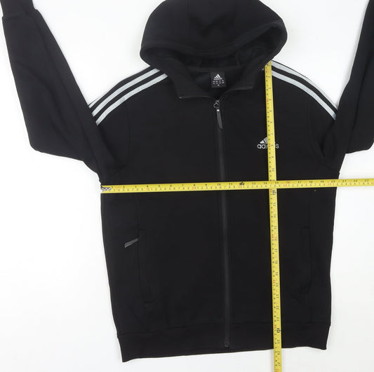 Adidas Mens Black Full Zip Hoodie M Regular Fit Sportswear
