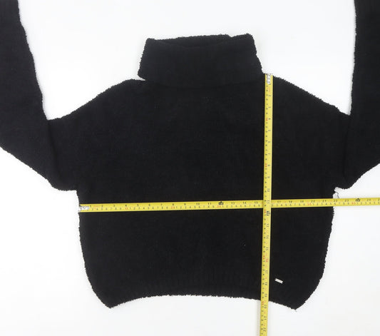 Hollister Womens Black L Roll Neck Pullover Jumper Long Sleeve Knit