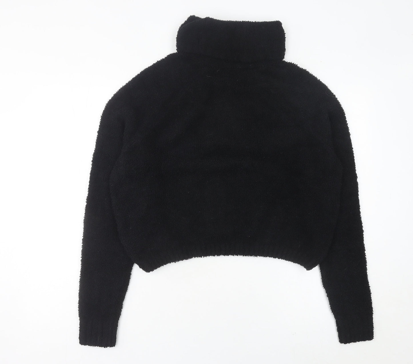 Hollister Womens Black L Roll Neck Pullover Jumper Long Sleeve Knit