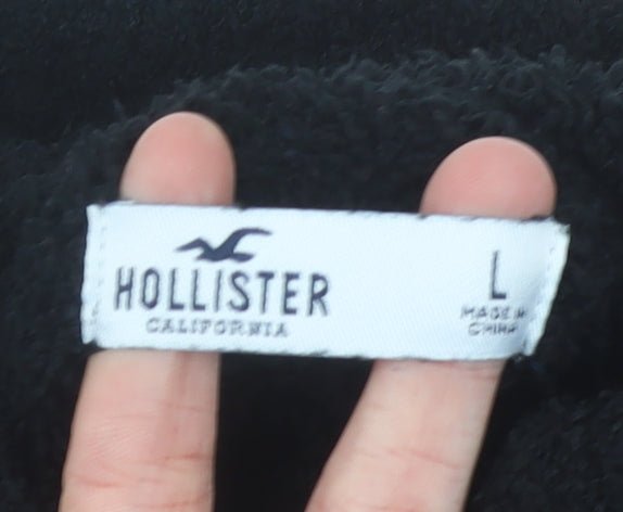 Hollister Womens Black L Roll Neck Pullover Jumper Long Sleeve Knit