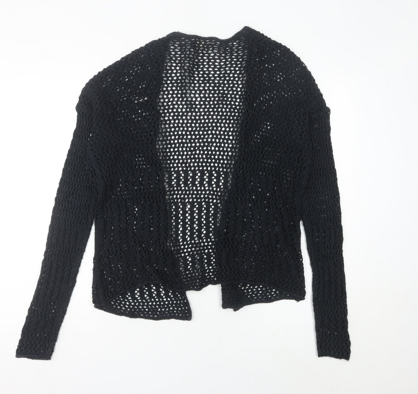Hollister Womens Black Open Knit Cardigan Medium Long Sleeve Casual