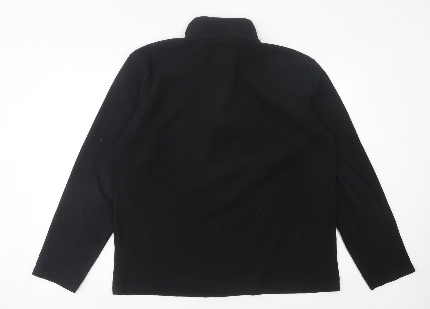 Mountain Warehouse Mens Black Fleece Sweatshirt L 1/4 Zip Pullover Hiking