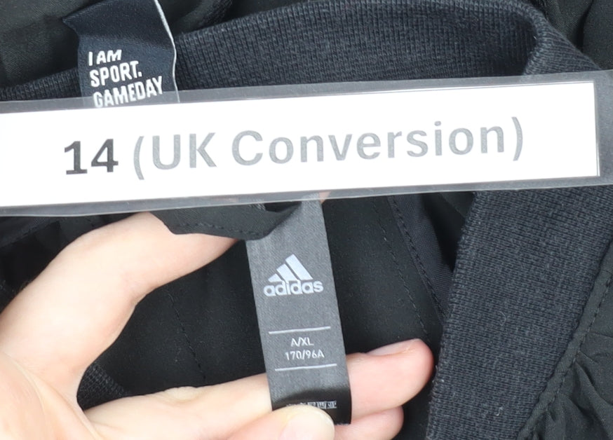 Adidas Women’s Black Track Jacket Size 14 Full Zip Lightweight