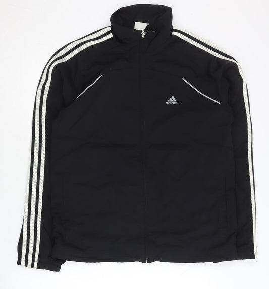 Adidas Womens Black Size 10 Track Jacket Full Zip Lightweight