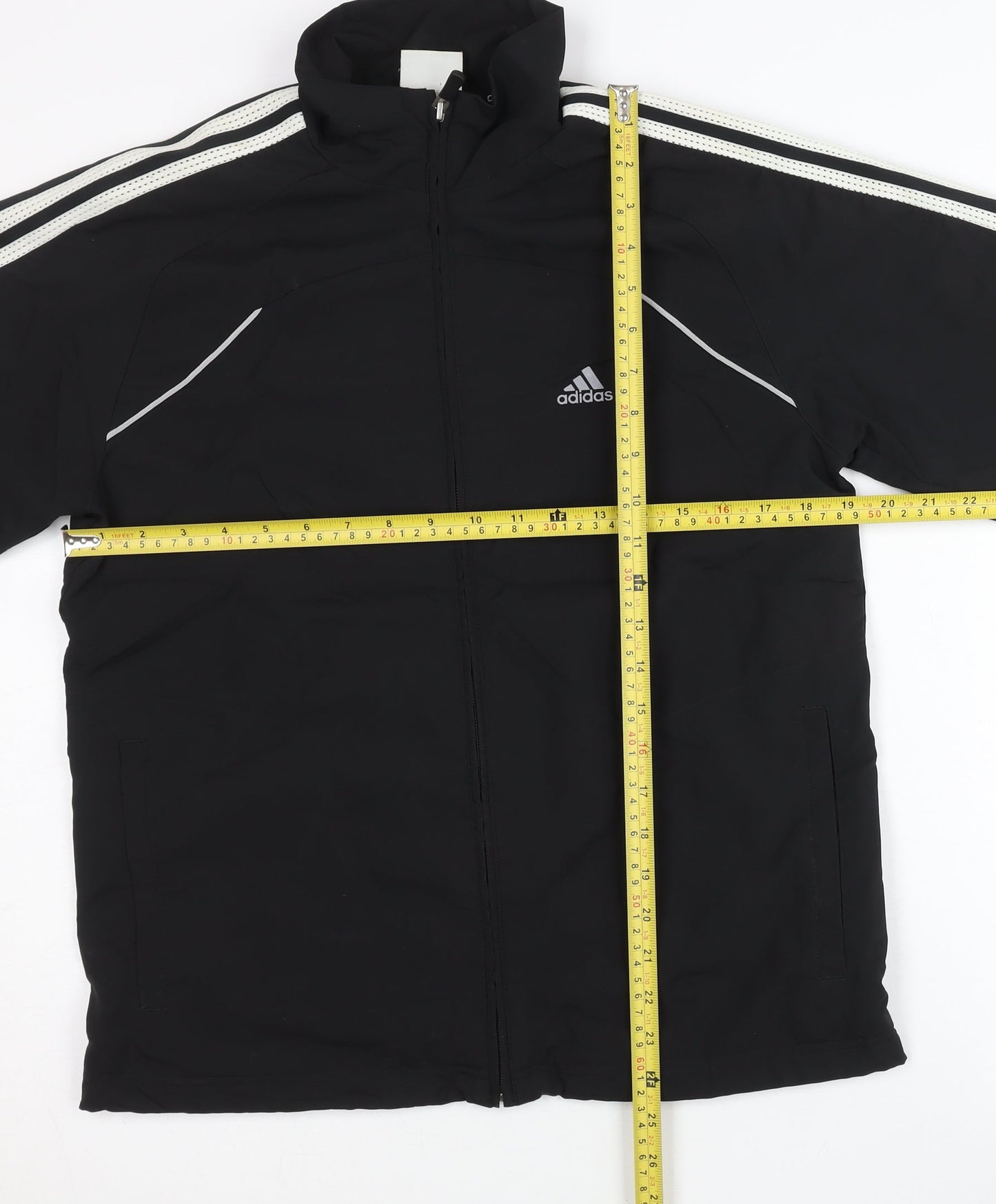 Adidas Womens Black Size 10 Track Jacket Full Zip Lightweight