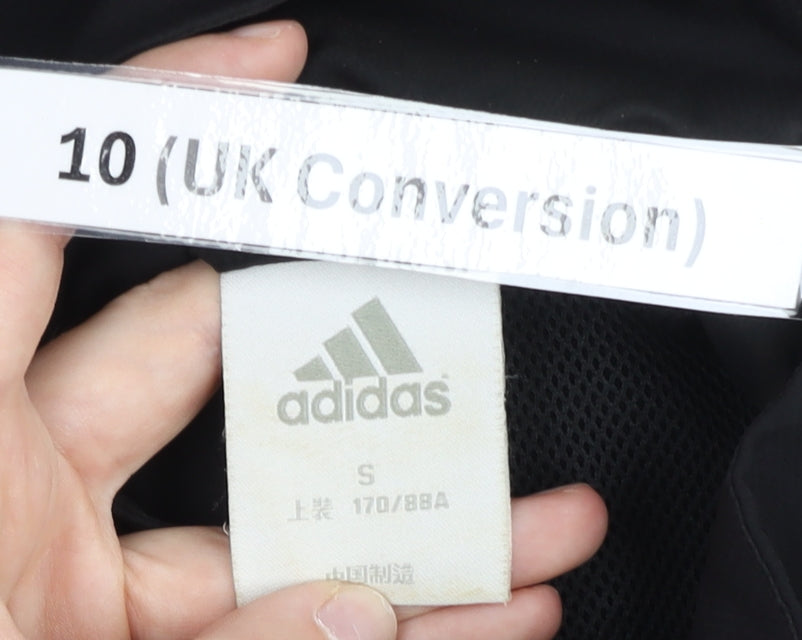 Adidas Womens Black Size 10 Track Jacket Full Zip Lightweight