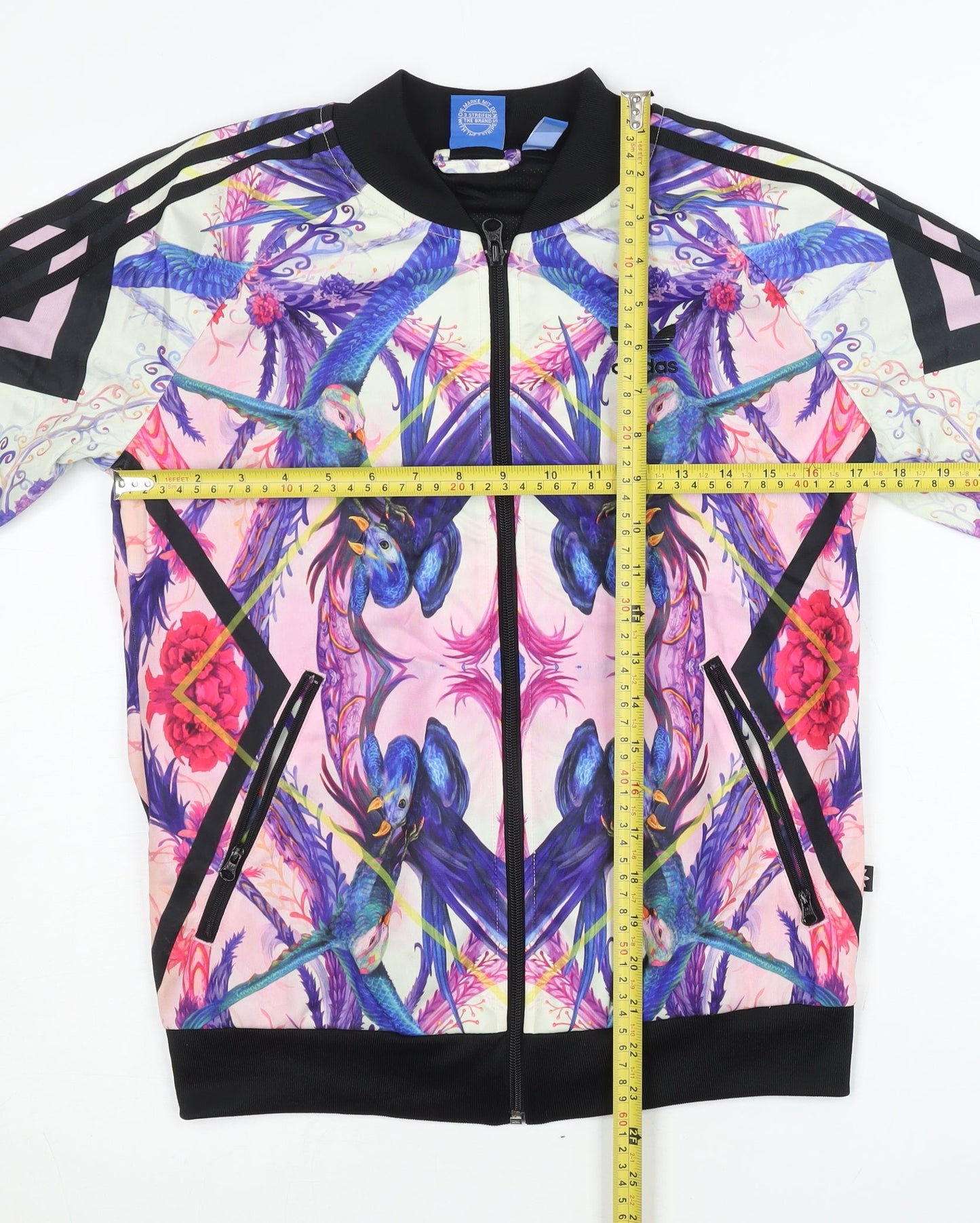 Adidas Womens Multicoloured Floral Track Jacket Size 8 Full Zip