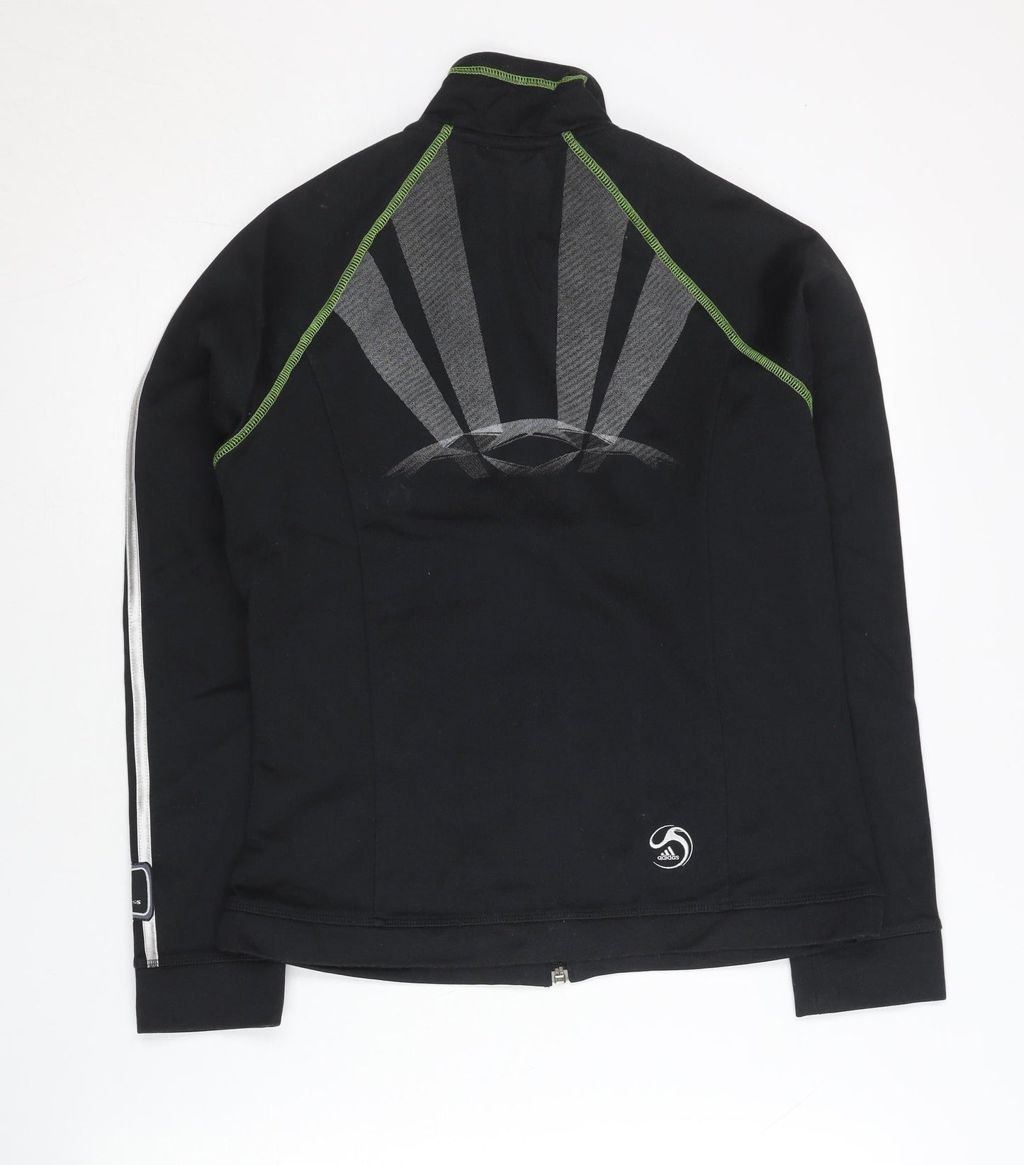 Adidas Womens Black Track Jacket Size 10 UK Full Zip Sportswear