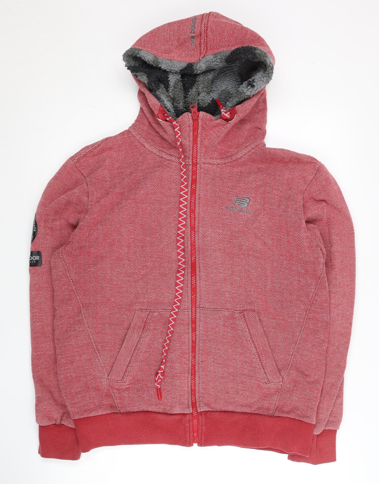 New Balance Womens Red Full Zip Hoodie M Lined Activewear