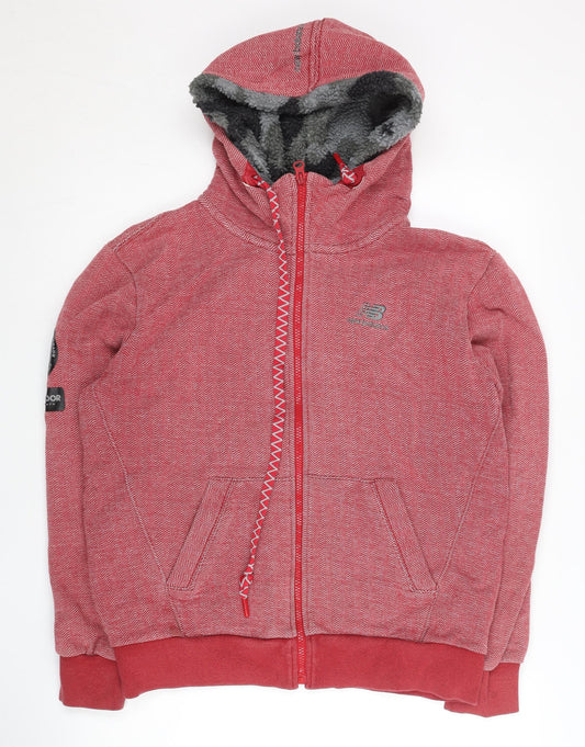 New Balance Womens Red Full Zip Hoodie M Lined Activewear