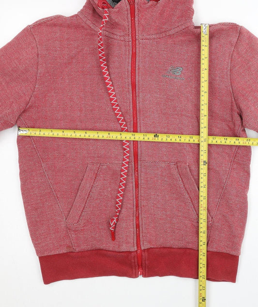 New Balance Womens Red Full Zip Hoodie M Lined Activewear