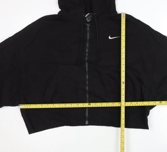 Nike Women’s Black Full Zip Hoodie L Sportswear Cotton Blend