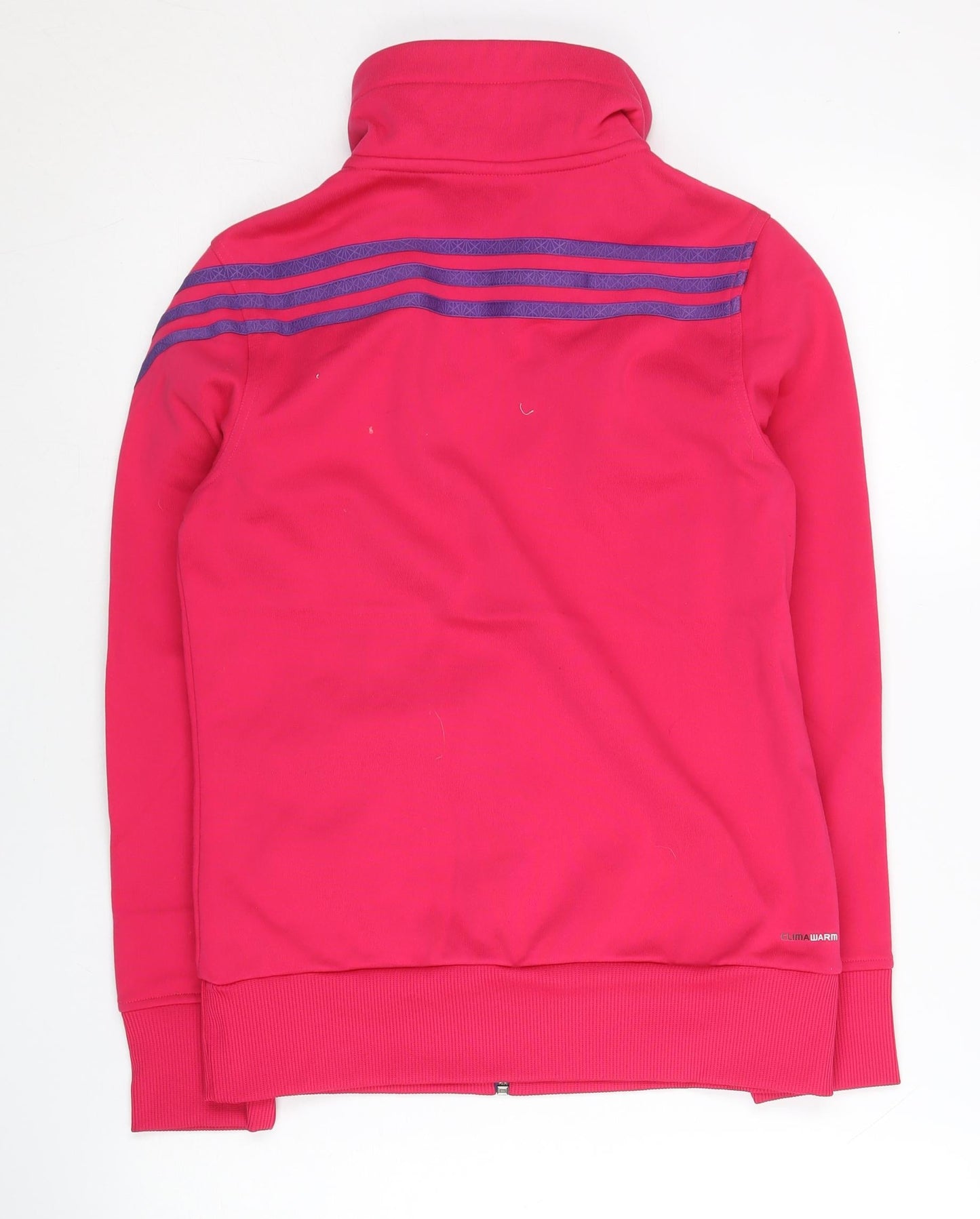Adidas Womens Pink Size 10 Track Jacket Full Zip Polyester