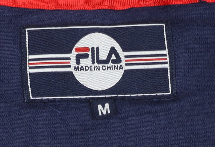 Fila Women’s Blue Red White Full Zip Hoodie M Regular Fit Logo Sportswear