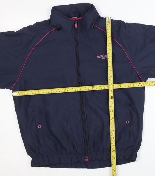 Umbro Womens Blue Size 14 Track Jacket Full Zip Lightweight