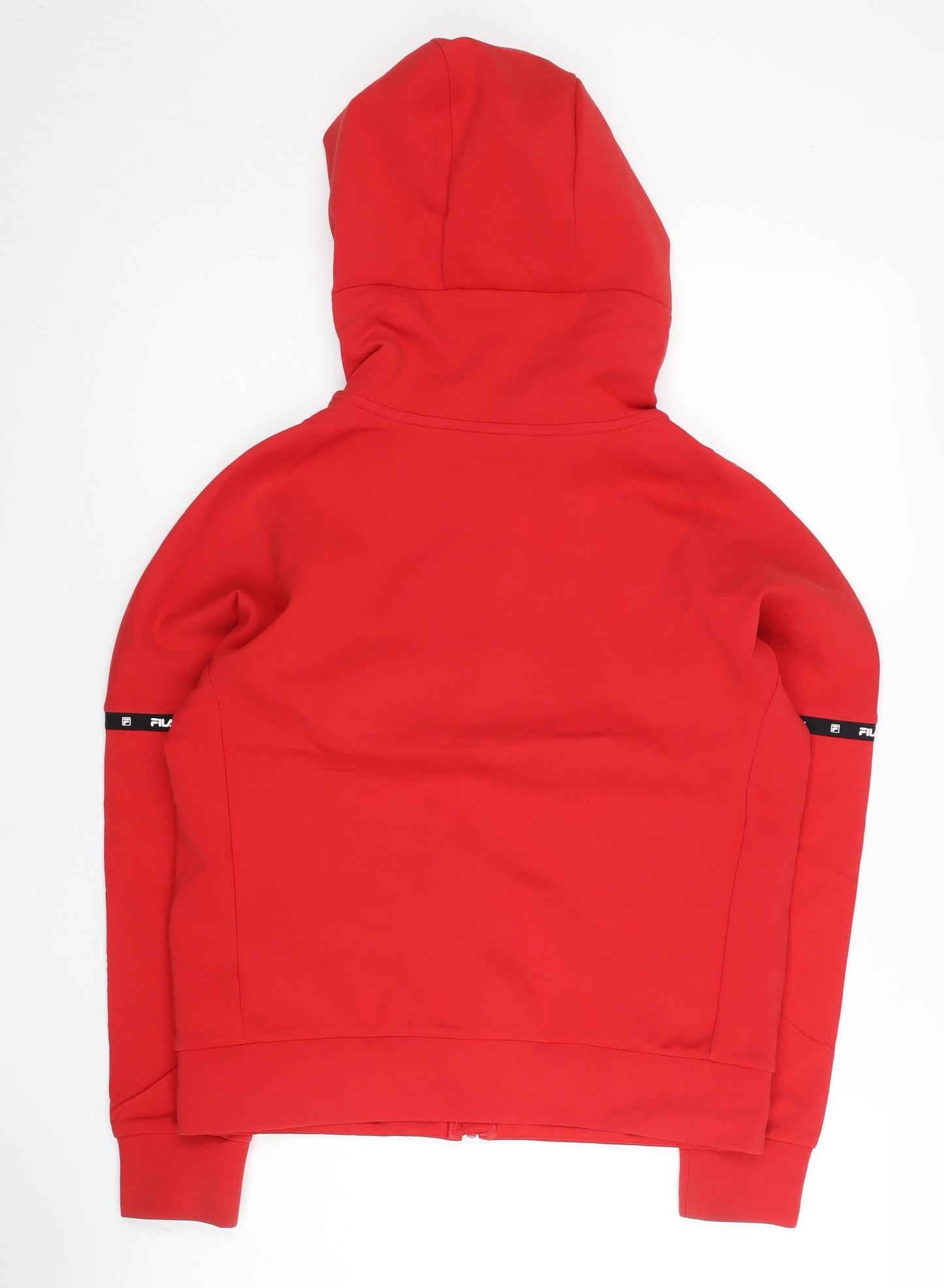 Fila Womens Red Full Zip Hoodie Size 8 UK Sports Sweatshirt