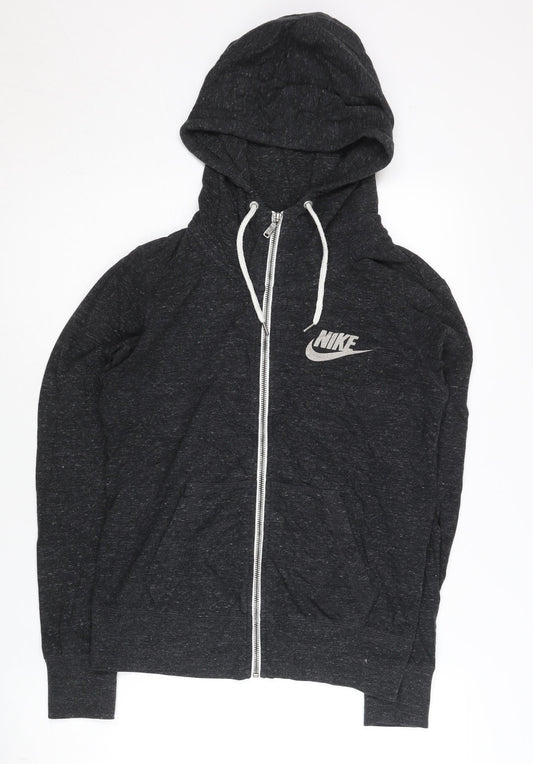 Womens UK L Regular Nike Black Full Zip Hoodie