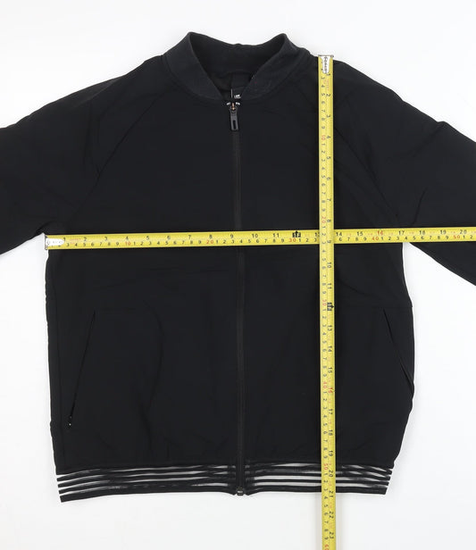 Adidas Womens Black Track Jacket Size 8 Full Zip Lightweight Sportswear