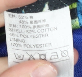 Adidas Women’s Blue Track Jacket Size 8 Full Zip Cotton Blend