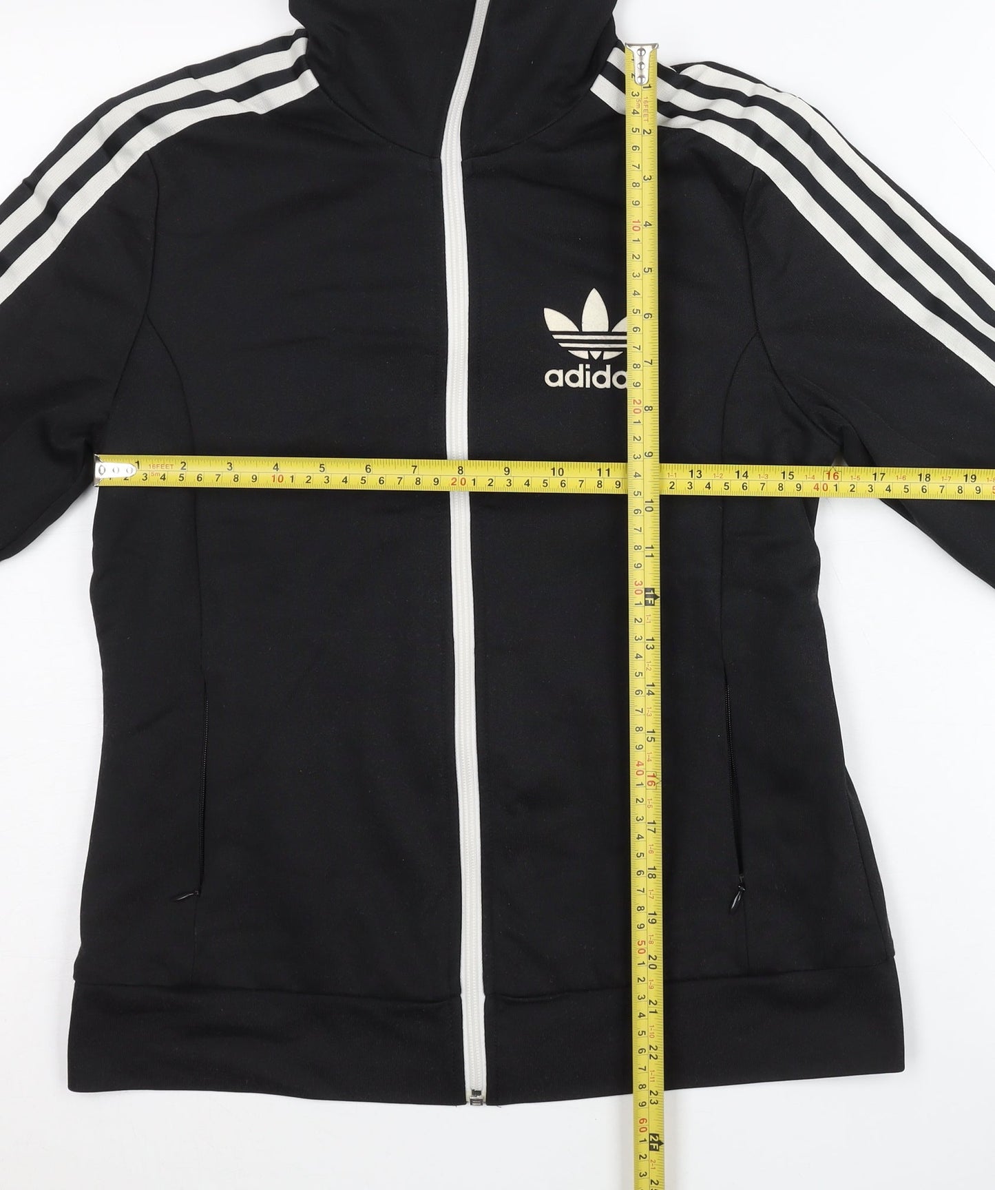 Adidas Womens Black Size 10 Track Jacket Full Zip Activewear