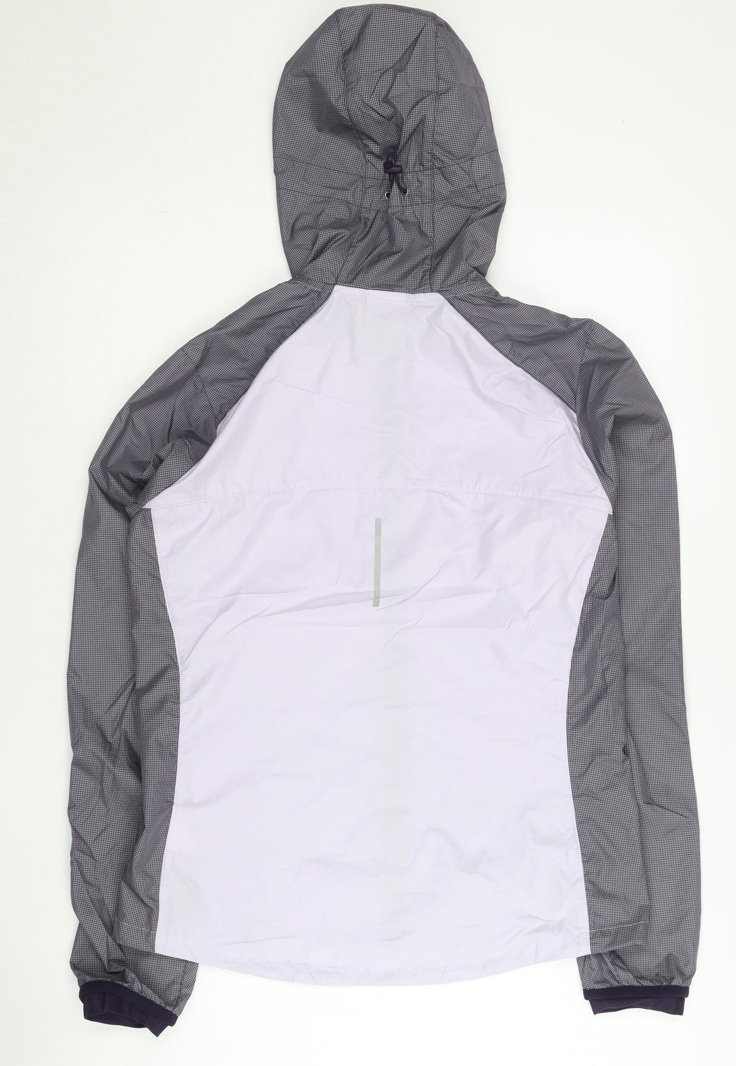 Nike Women Purple Grey M Windbreaker Running Jacket Lightweight Hooded