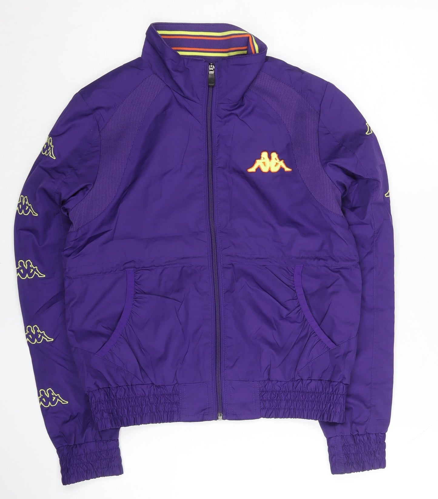 Kappa Womens Purple Track Jacket Size UK 6 Full Zip Logo Sportswear