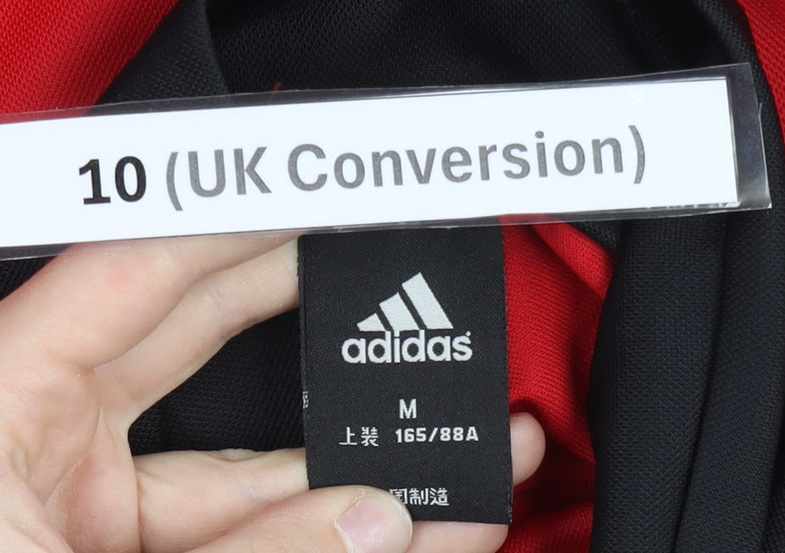 Adidas Women’s Red Track Jacket Size 10 Full Zip Football Sportswear