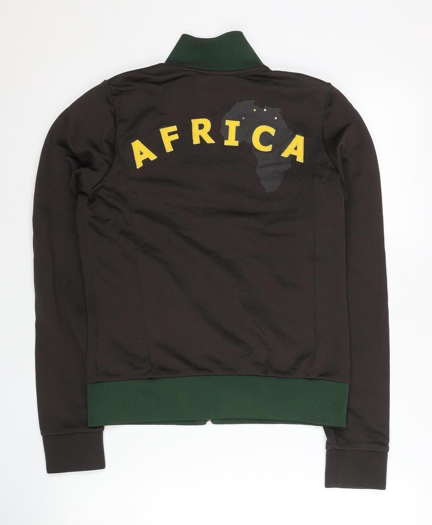 Kappa Women’s Brown Track Jacket Size 12 Africa Theme Full Zip
