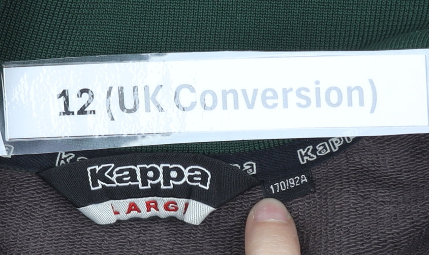 Kappa Women’s Brown Track Jacket Size 12 Africa Theme Full Zip