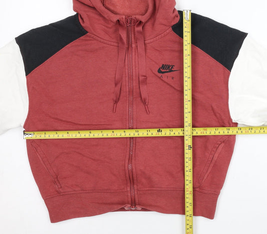 Nike Air Women’s Red Colourblock Hoodie Sweatshirt Size M