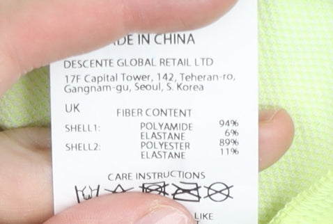 Descente Women’s Yellow Track Jacket Size 6 Slim Fit Full Zip