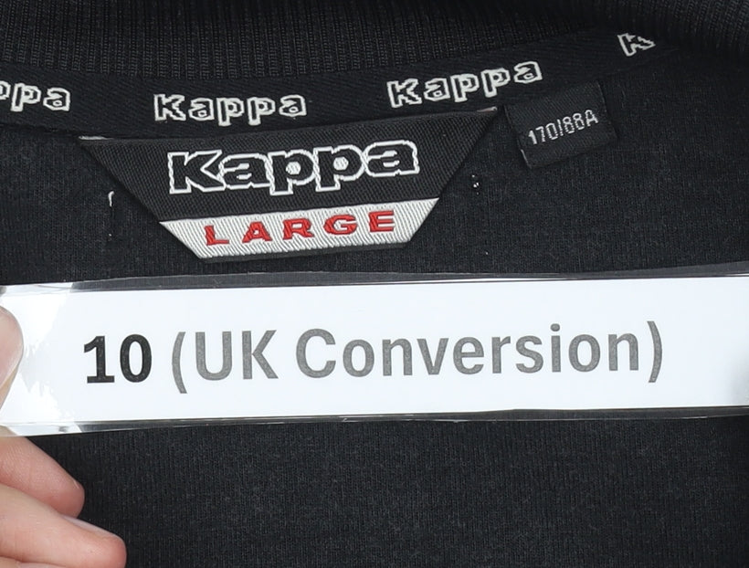 Kappa Womens Black Track Jacket Size 10 Germany Crest Football