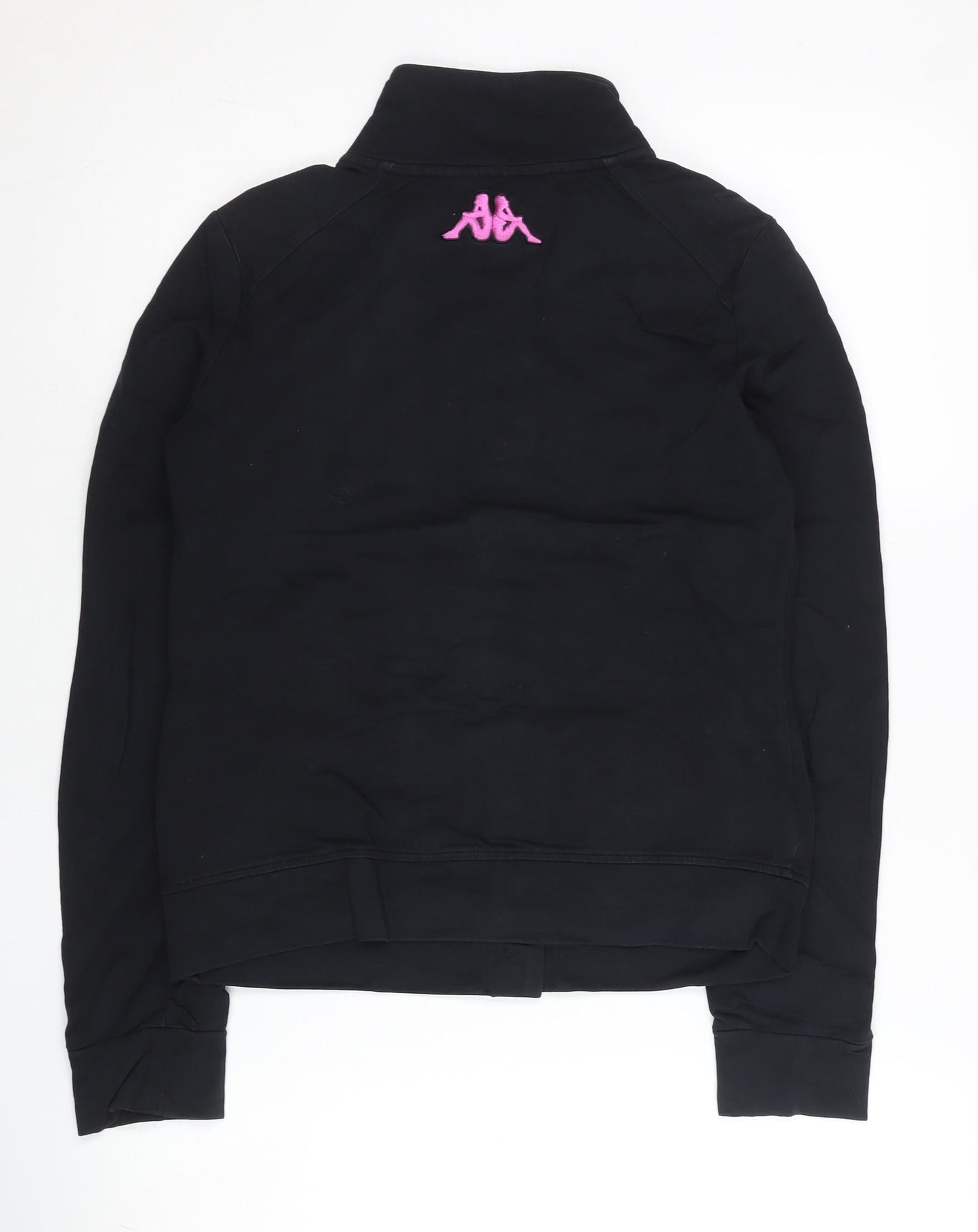 Kappa Womens Black Bomber Jacket Size 8 Logo Sports Casual