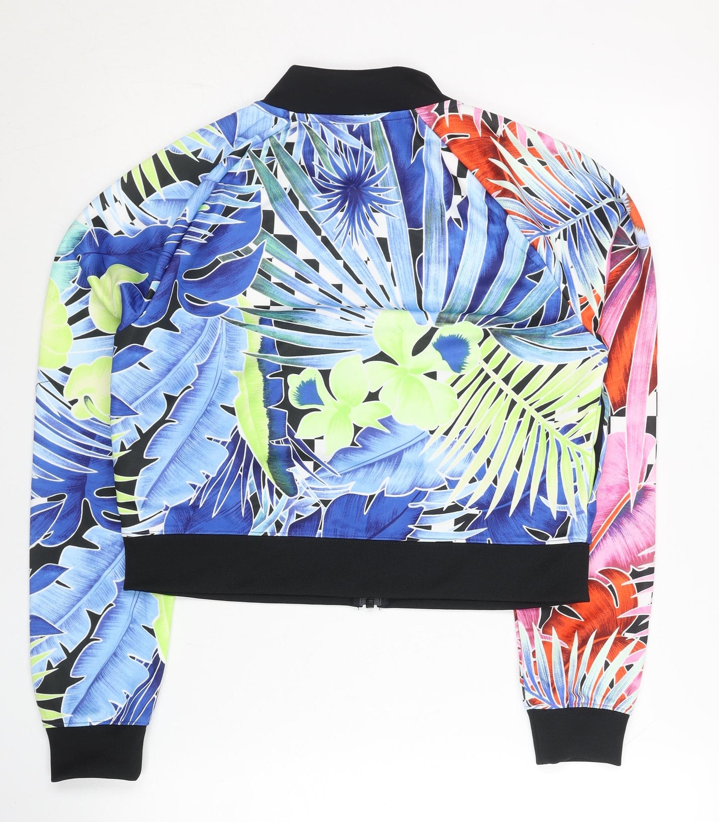 Nike Womens Multicoloured Floral Varsity Jacket Size M Cropped Lightweight