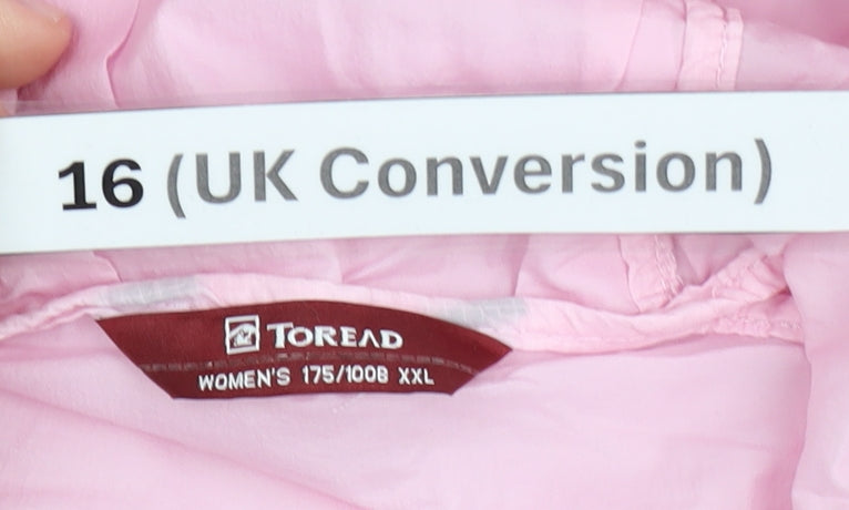 Toread Womens Pink Size 16 Lightweight Hooded Windbreaker Jacket
