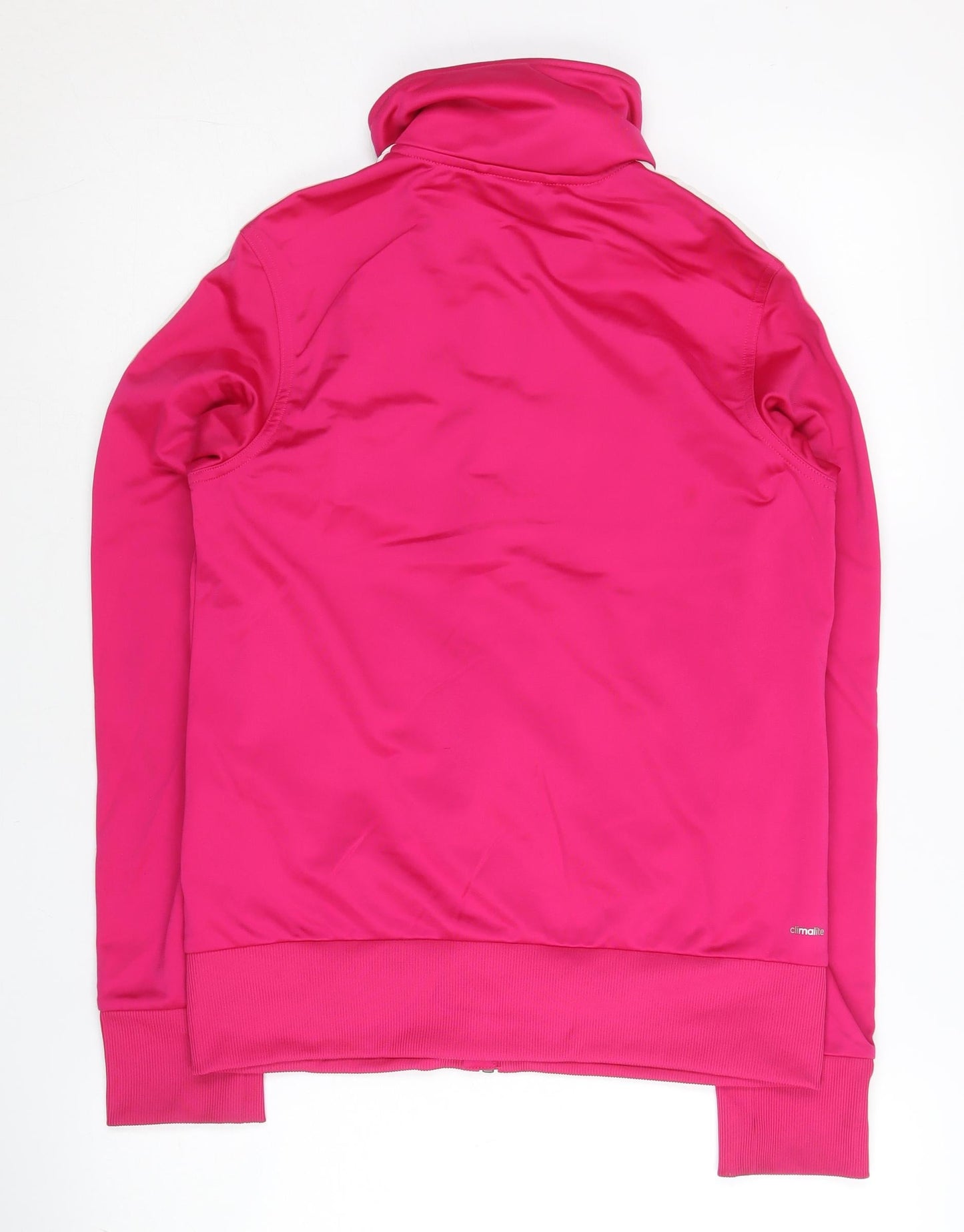 Adidas Womens Pink Size 12 Track Jacket Full Zip Sports Top