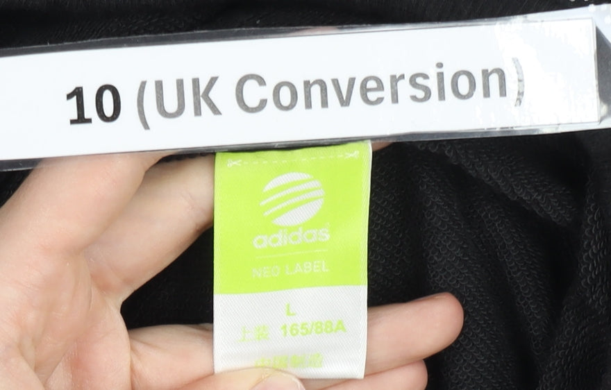 Adidas Womens Black Polka Dot Full Zip Hoodie Size 10