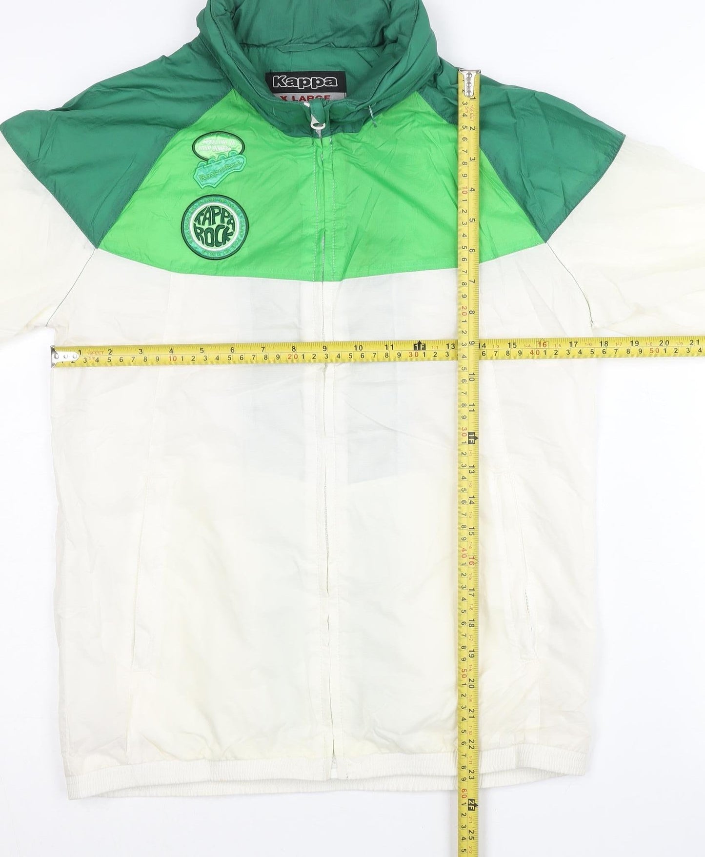 Kappa Womens Green White Size 12 Windbreaker Jacket Lightweight