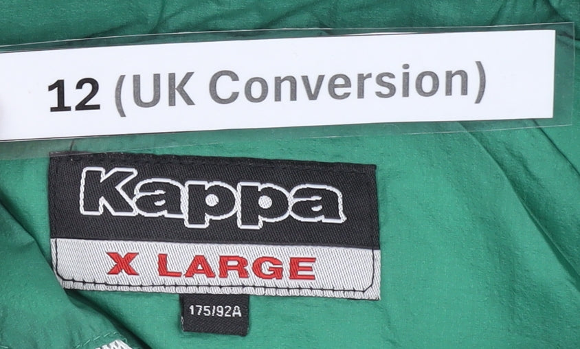 Kappa Womens Green White Size 12 Windbreaker Jacket Lightweight
