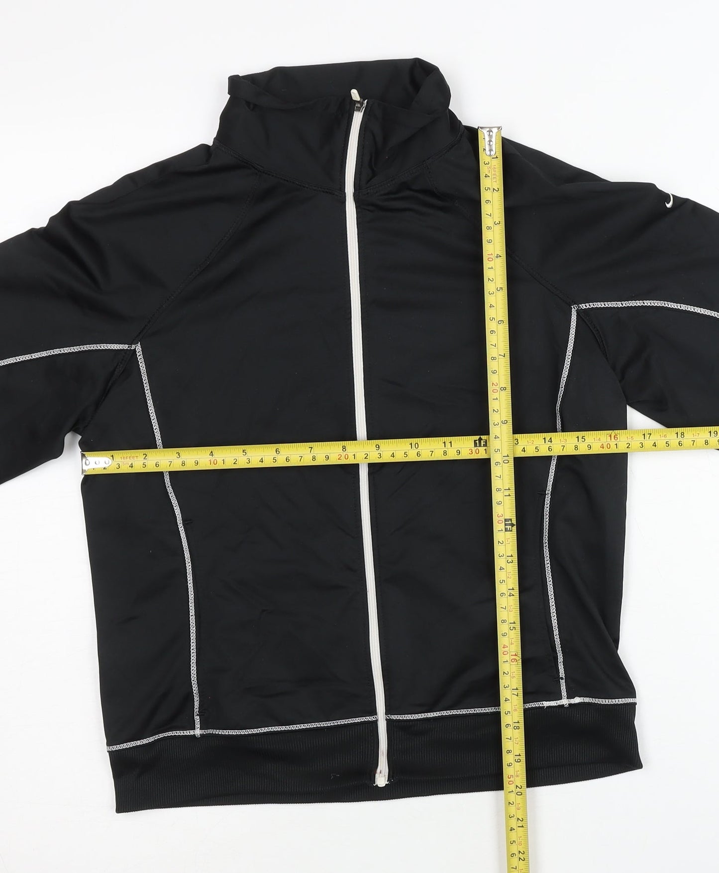 Nike Womens Black M Dri-Fit Track Jacket Running Gym Zip Up