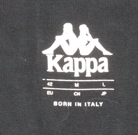 Kappa Womens Hoodie Black Pink Logo Full Zip Cotton Blend Size 14