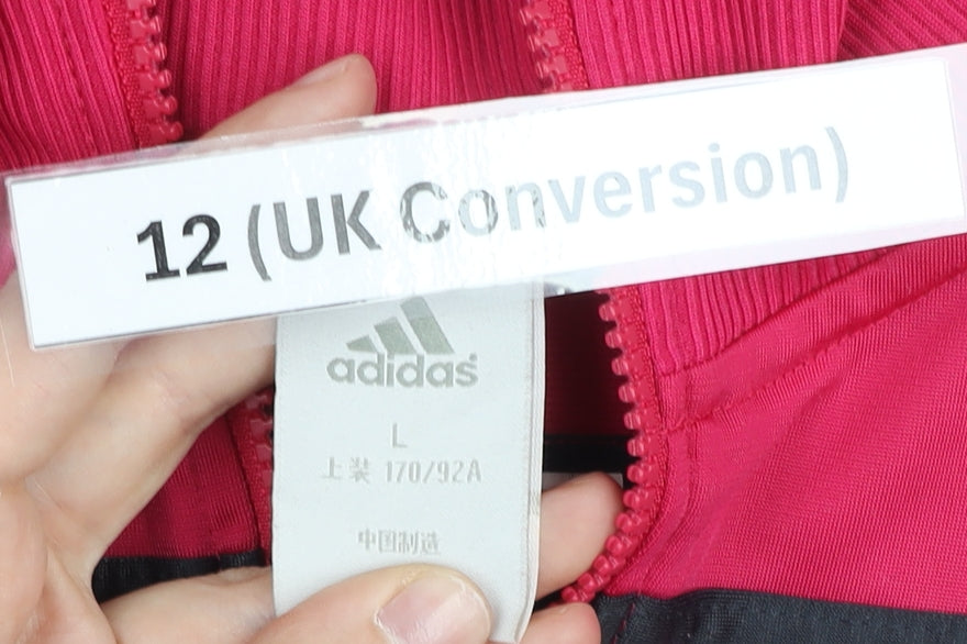Adidas Women’s Pink Track Jacket Size 12 Full Zip Sportswear